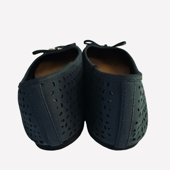 NEW Nautica Perforated Ballet Flats Bow & Silver Branded Charm Blue Size 9.5 - Picture 9 of 10